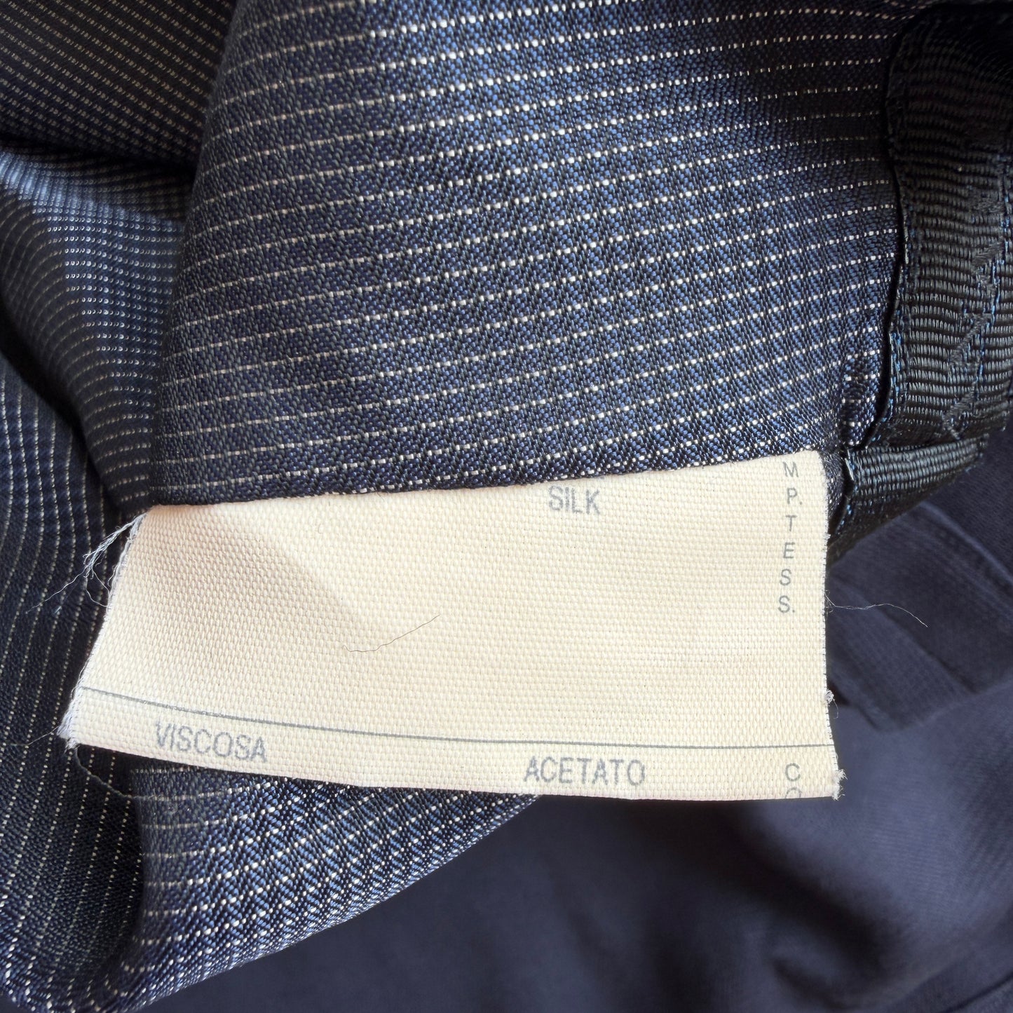 Canali (56 / 46L) 100% Silk Navy Blue Full Zip Tailored Harrington Jacket