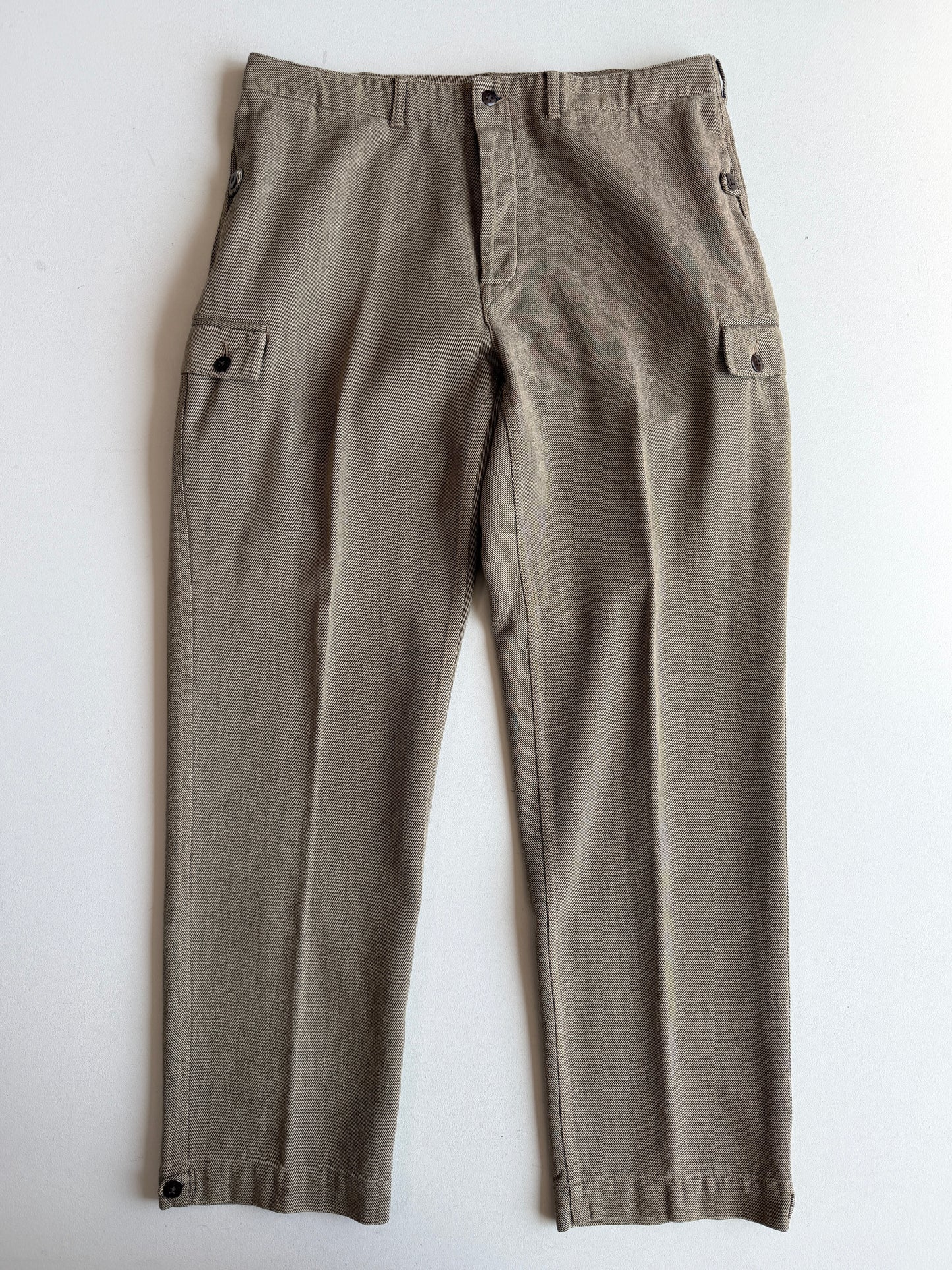 VNTG Polo Ralph Lauren (36x33) Taupe Cotton Twill Cargo Utility Pants