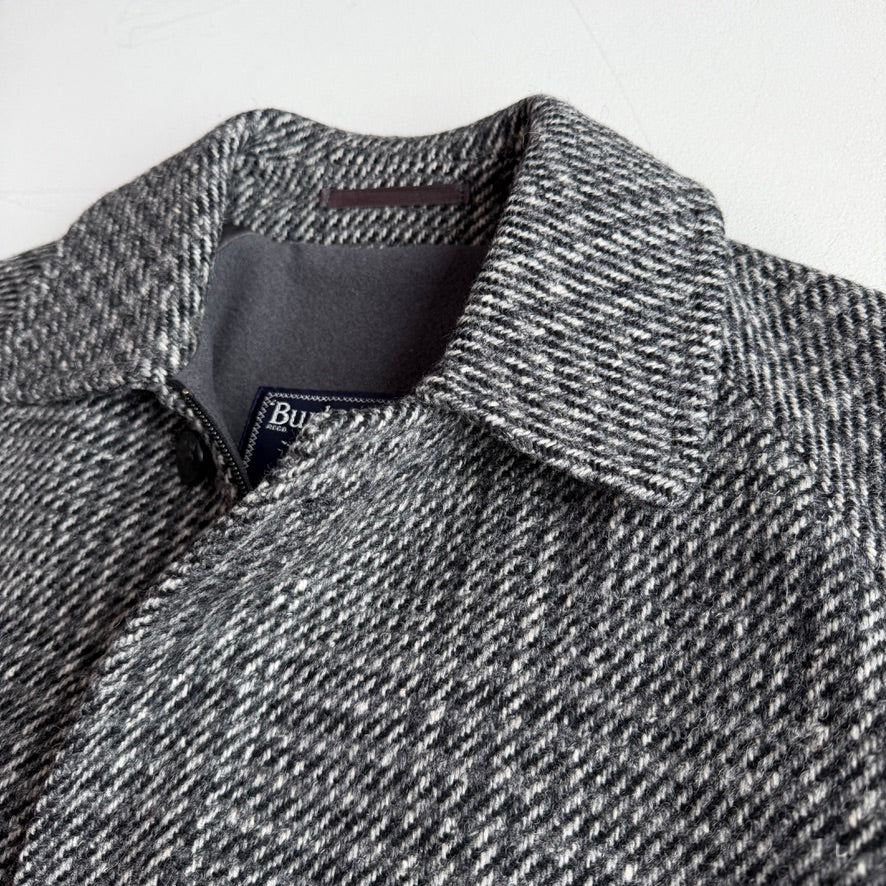 VNTG Burberry (36 / M) Tweed Wool Gray Raglan Sleeve Jacket
