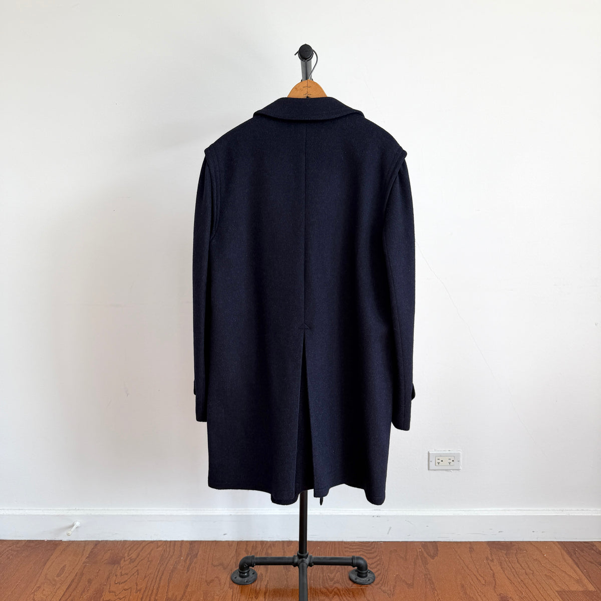 VNTG Burberry (40/ 50IT) Loden-Style MADE IN AUSTRIA Wool Navy Blue Overcoat
