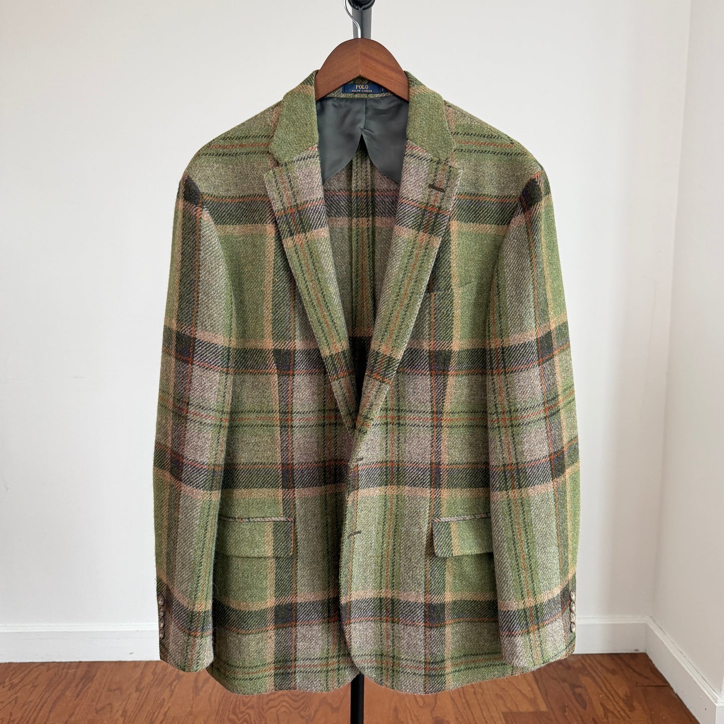 Polo Ralph Lauren (46R) Wool/Alpaca Tweed Plaid Unstructured Green Sport Coat