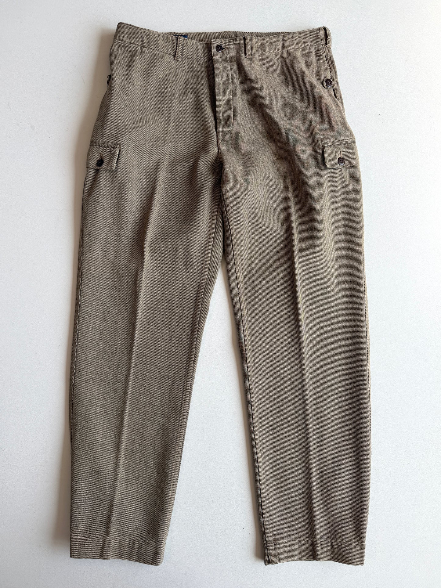 VNTG Polo Ralph Lauren (36x33) Taupe Cotton Twill Cargo Utility Pants