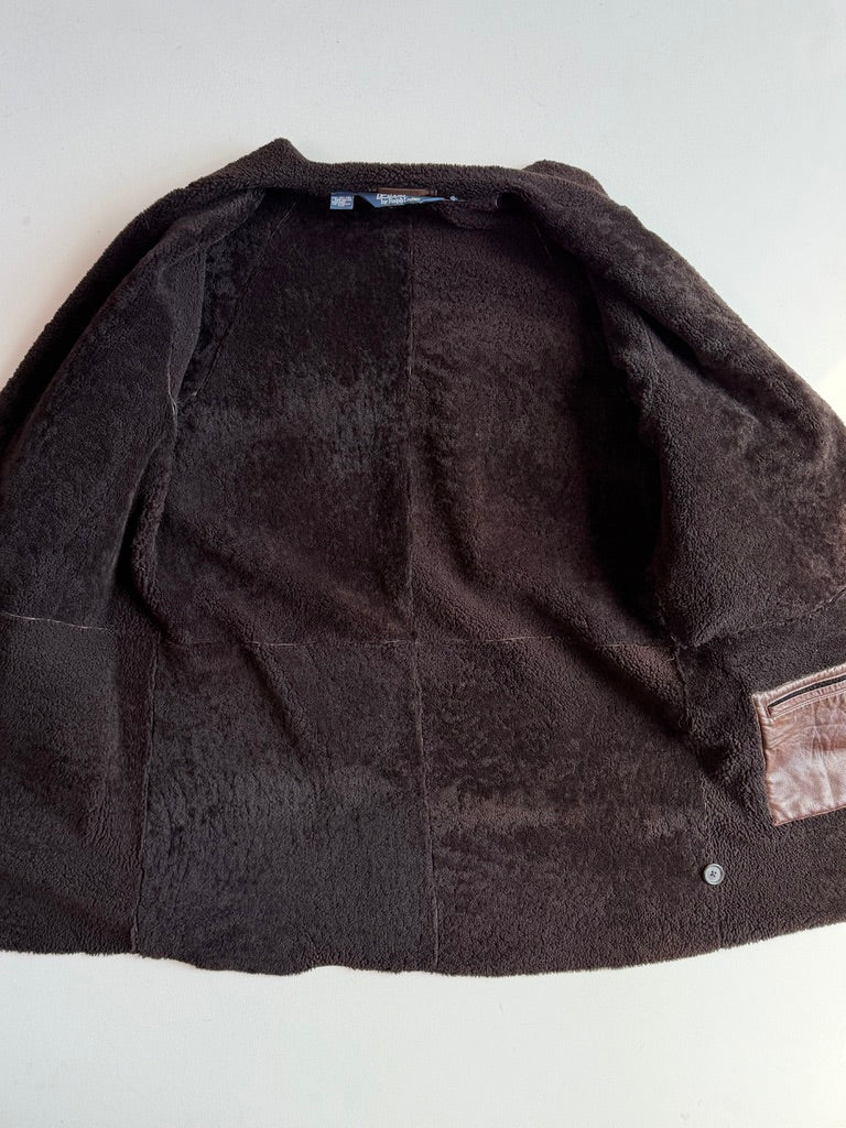 Polo Ralph Lauren (L) Shearling Sheep Leather Chocolate Brown Coat