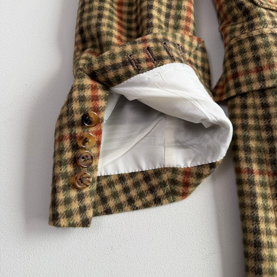 Ralph Lauren Purple Label (42R) Cashmere Flannel Full-Canvas Houndstooth Check Sport Coat