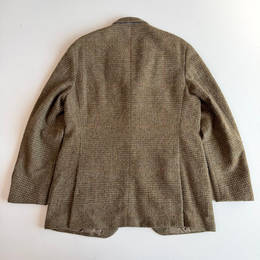 Polo Ralph Lauren (44L) Tweed Wool Olive Red Overcheck Sport Coat