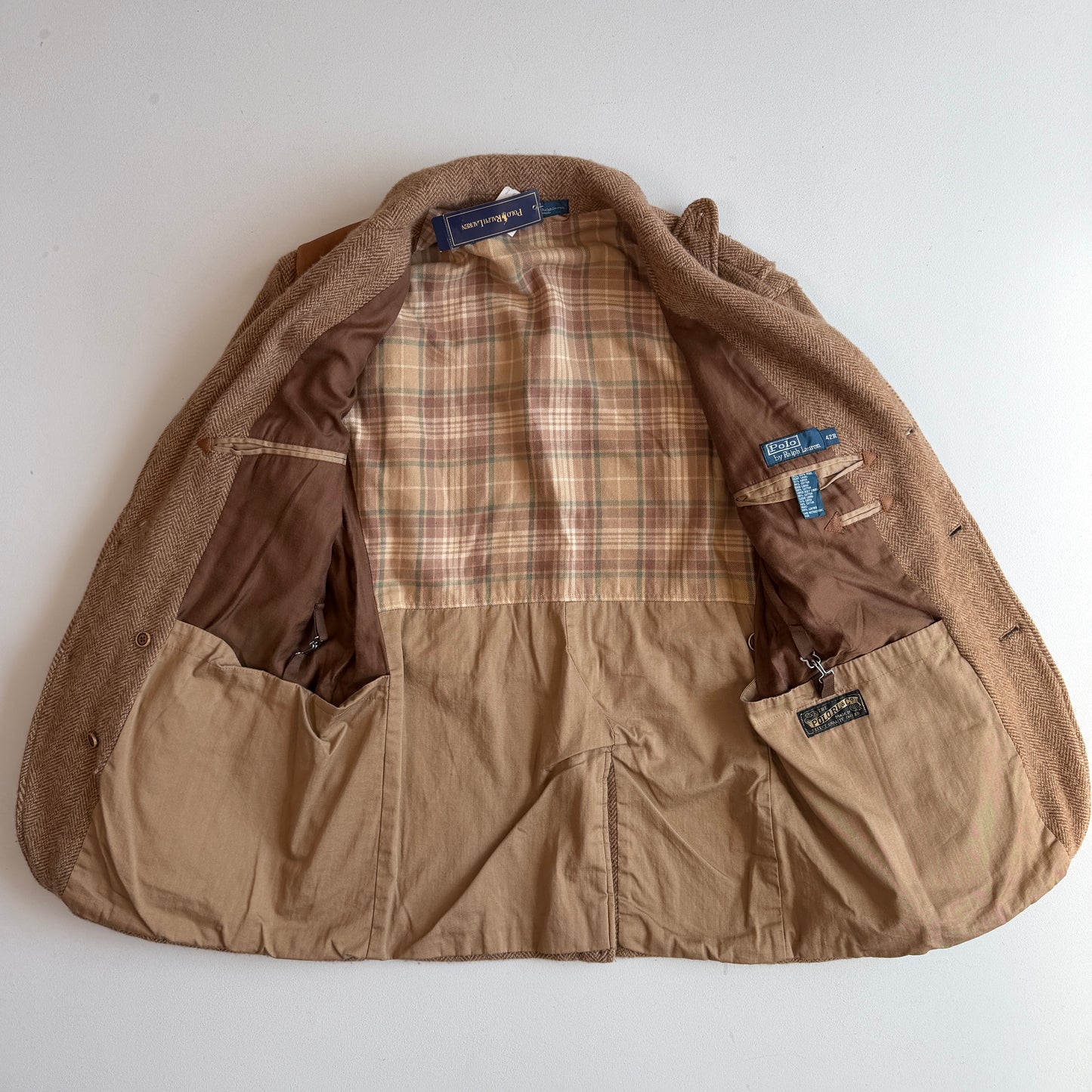 NWT Polo Ralph Lauren (42R) Half-Norfolk Tweed Wool Suede Trim Sport Coat