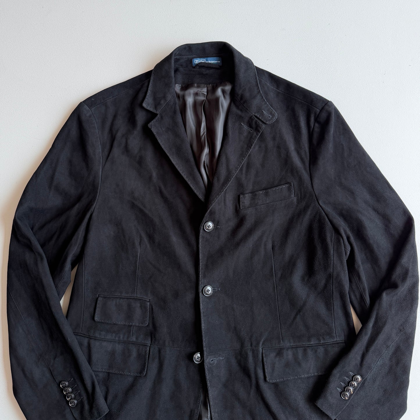 NWT Polo Ralph Lauren (L) Suede Leather Hacking Equestrian Black Sports Jacket Coat