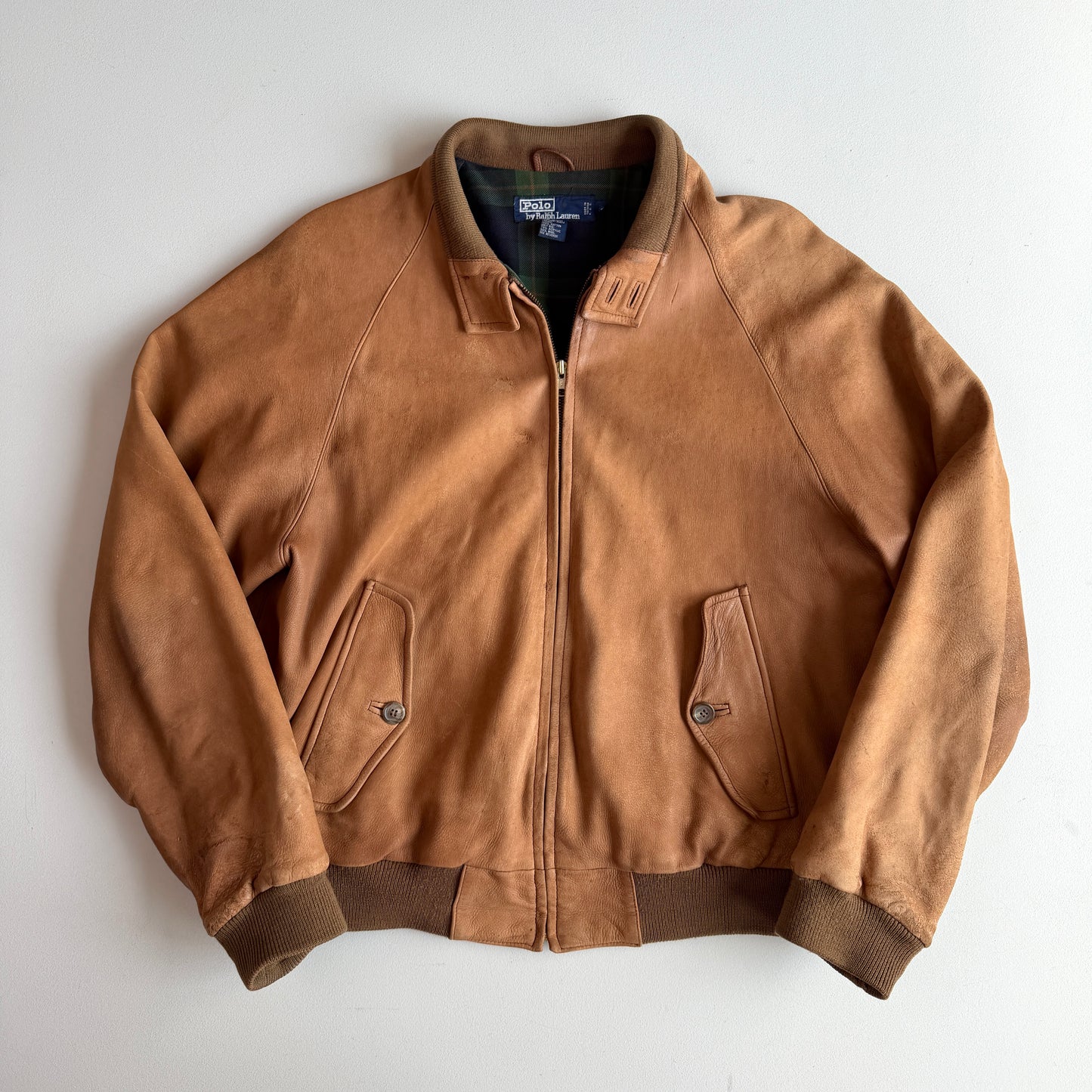 VNTG Polo Ralph Lauren (L / XL) Faded Raglan Leather Brown Jacket