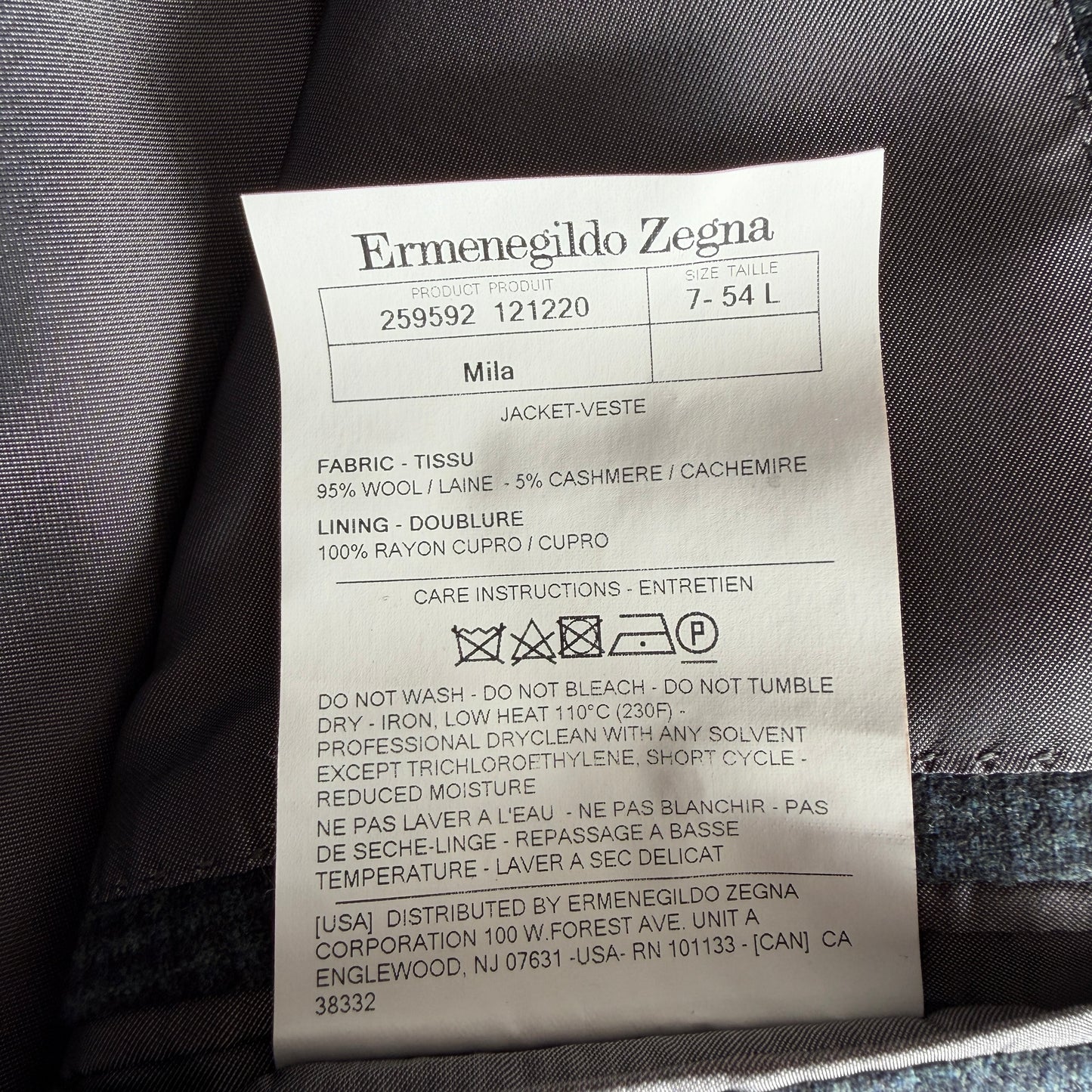 Ermenegildo Zegna (54L) "Mila" Trofeo Wool/Cashmere Micro-Check Brush Sport Coat