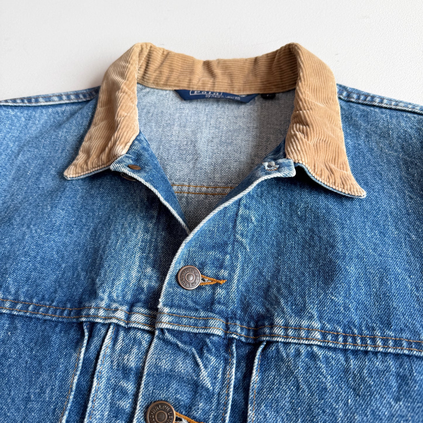 VNTG Polo Ralph Lauren (L) 80s Western Denim Side-Tab Trucker Jacket