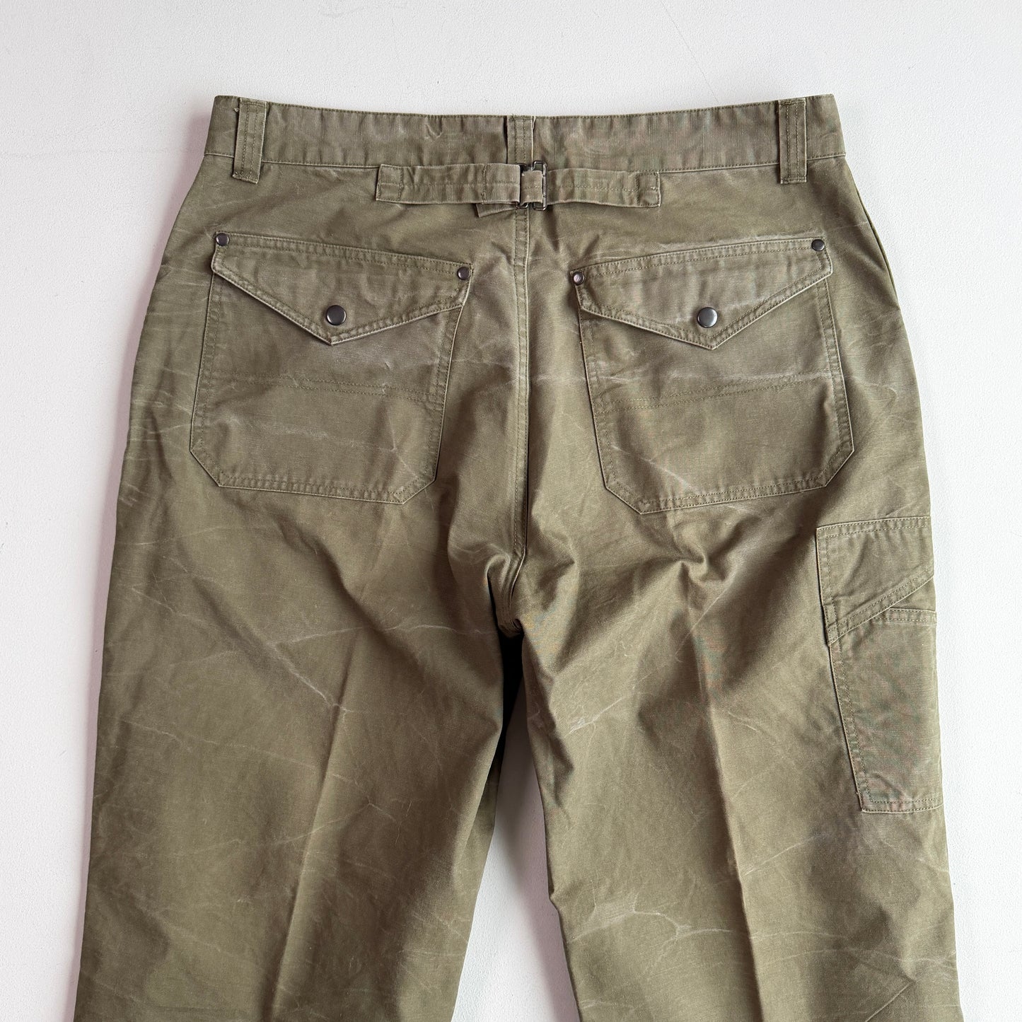 VNTG Polo Ralph Lauren (36x30) Cinch-Back Sage Green Cotton Canvas Utility Pants