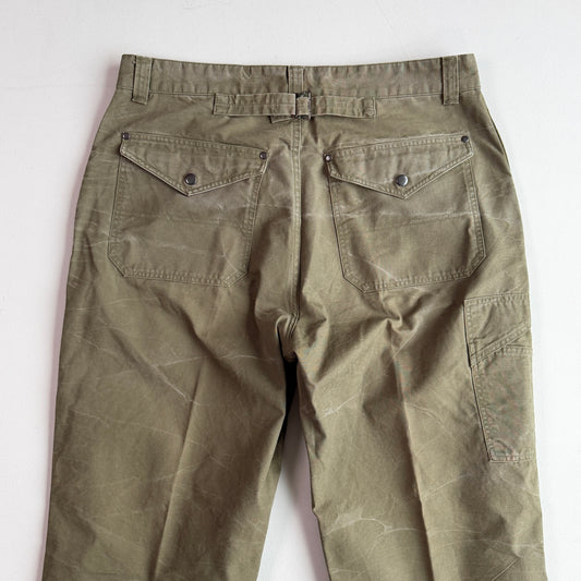 VNTG Polo Ralph Lauren (36x30) Cinch-Back Sage Green Cotton Canvas Utility Pants