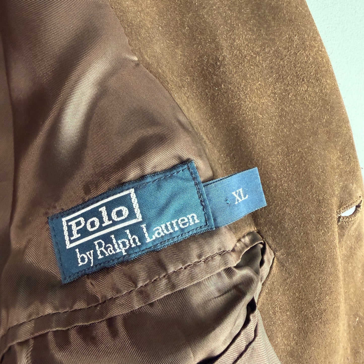 Polo Ralph Lauren (XL / 46L) Suede Leather Brown Hacking Jacket Coat
