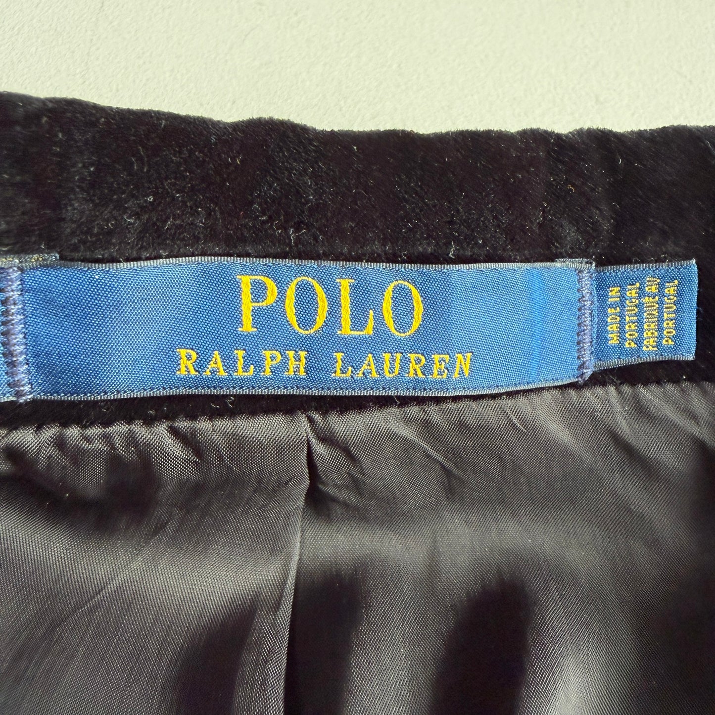 Polo Ralph Lauren (40R) Black Velvet Velour 100% Cotton Sport Coat