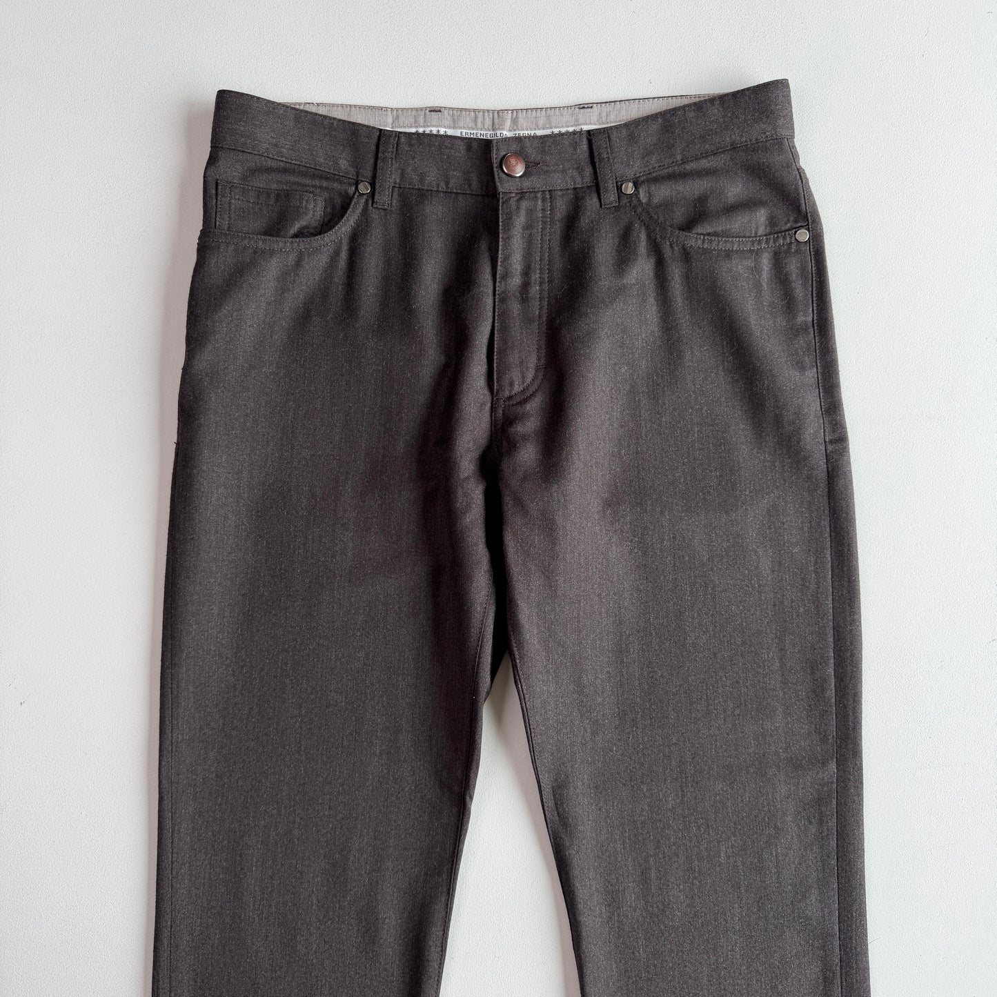 Ermenegildo Zegna (35/34x33 Slim) 100% Oxblood Brown Casual Wool Pants