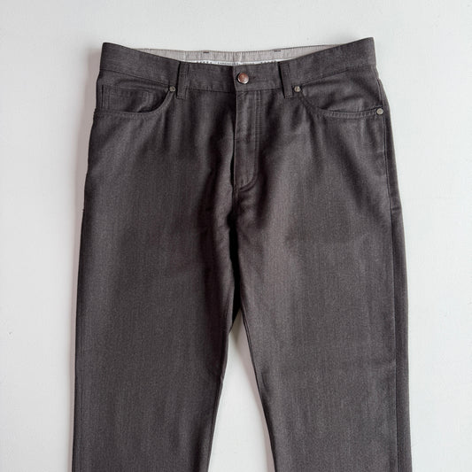 Ermenegildo Zegna (35/34x33 Slim) 100% Oxblood Brown Casual Wool Pants