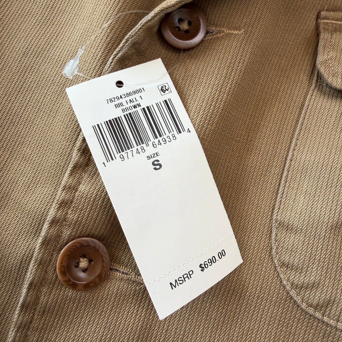 NWT RRL Ralph Lauren (S) Half-Norfolk Bedford Corduroy Desert Brown Sport Coat