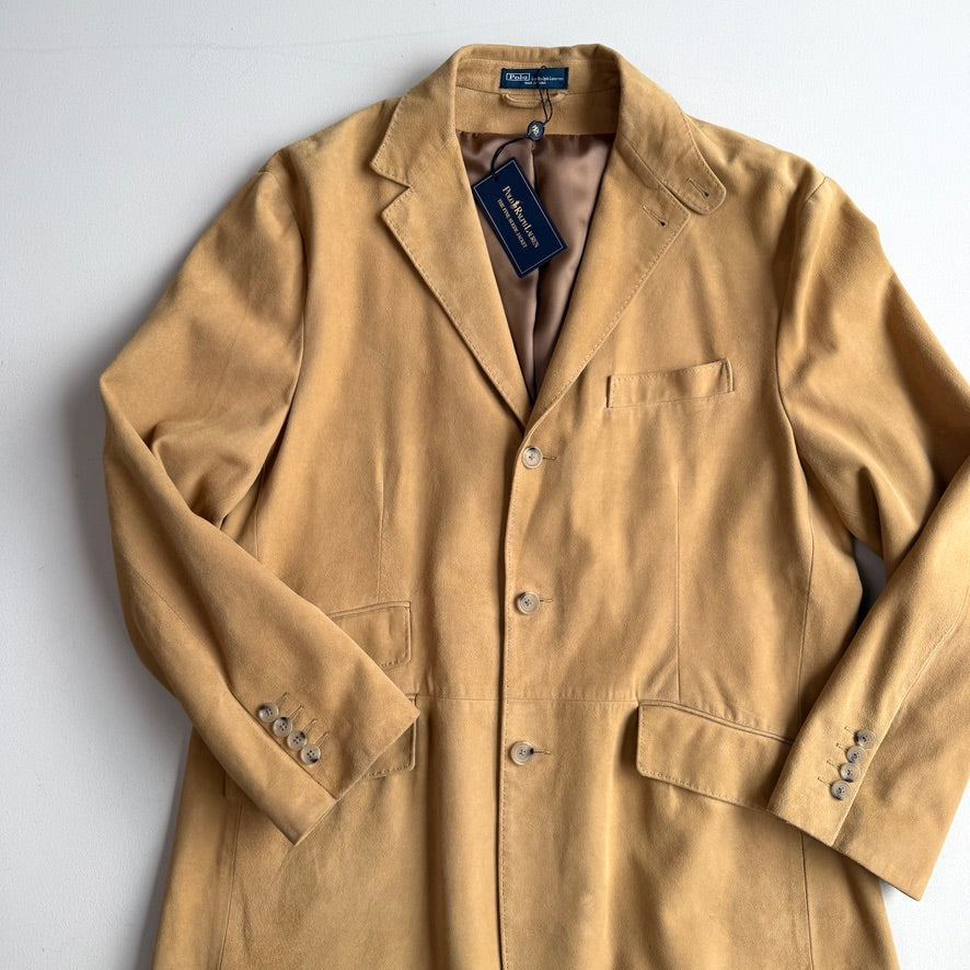 NWT Polo Ralph Lauren (L) Hacking Equestrian Suede Leather Tan Sports Jacket Coa