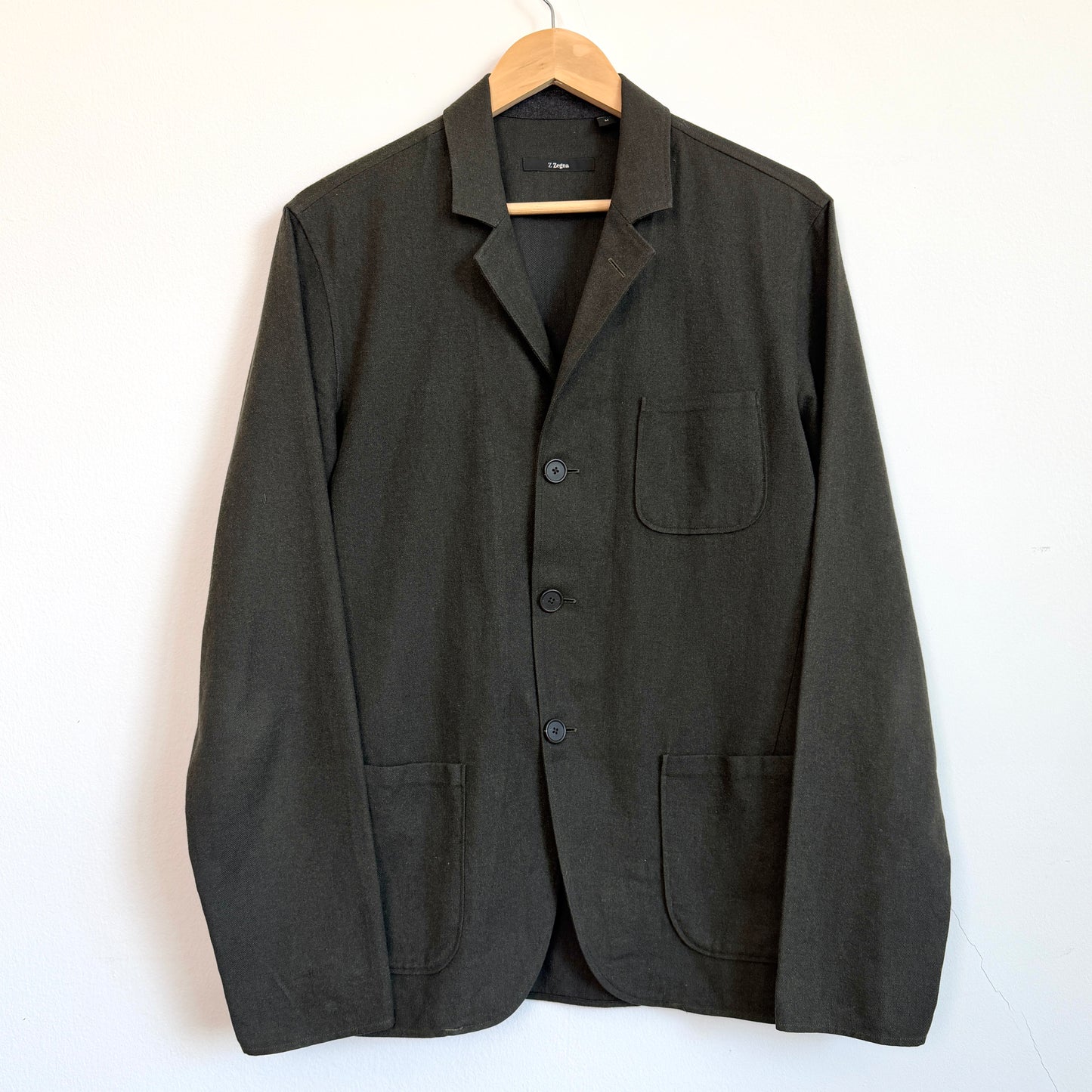 Z Zegna (M) Loden Green Unstructured Linen/Cotton/Wool Sport Coat