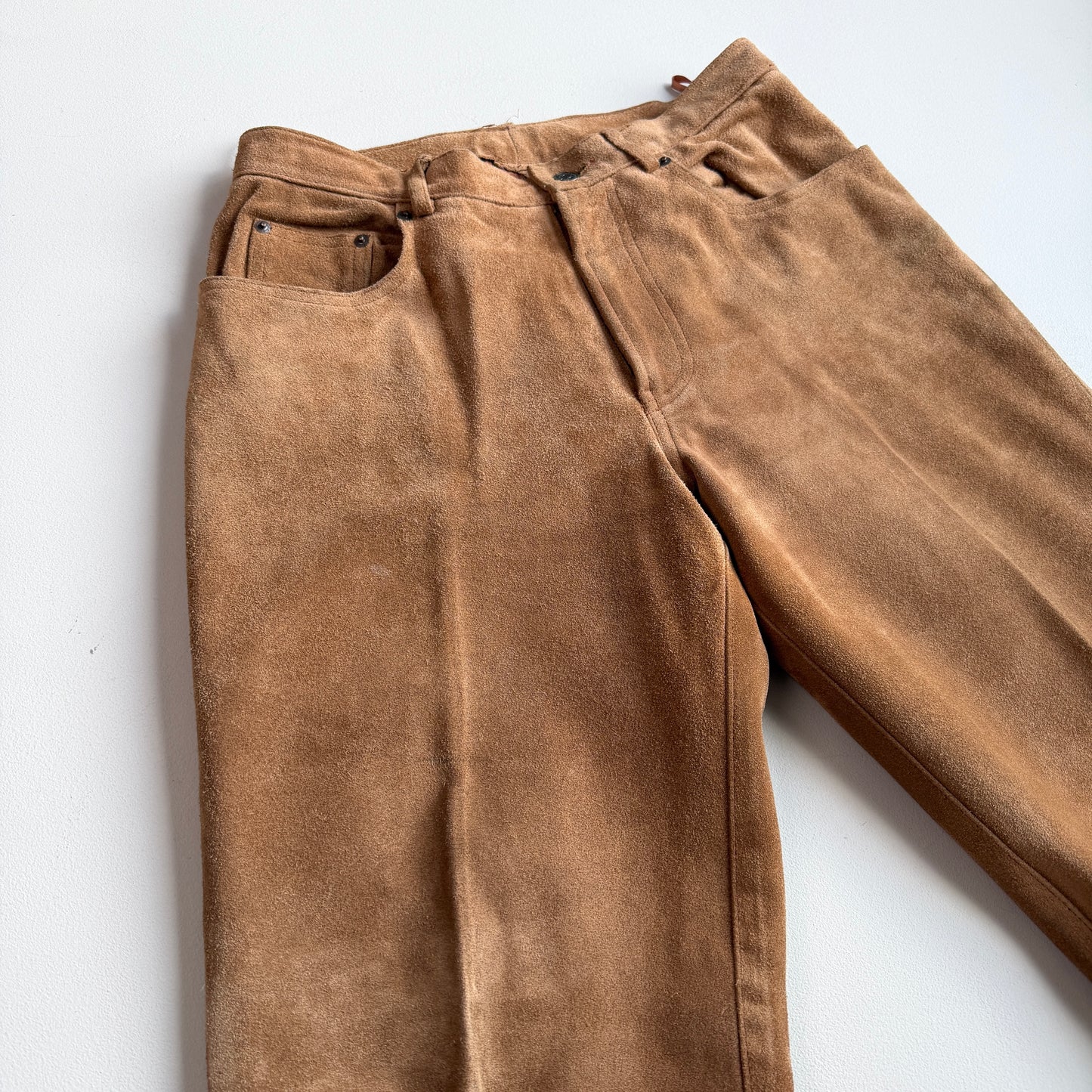 VNTG Polo Ralph Lauren (31/32 x 31) Suede Leather Western Lined Pants