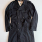 Burberry (54R) Black Poly/Cotton Gabardine Trench Coat