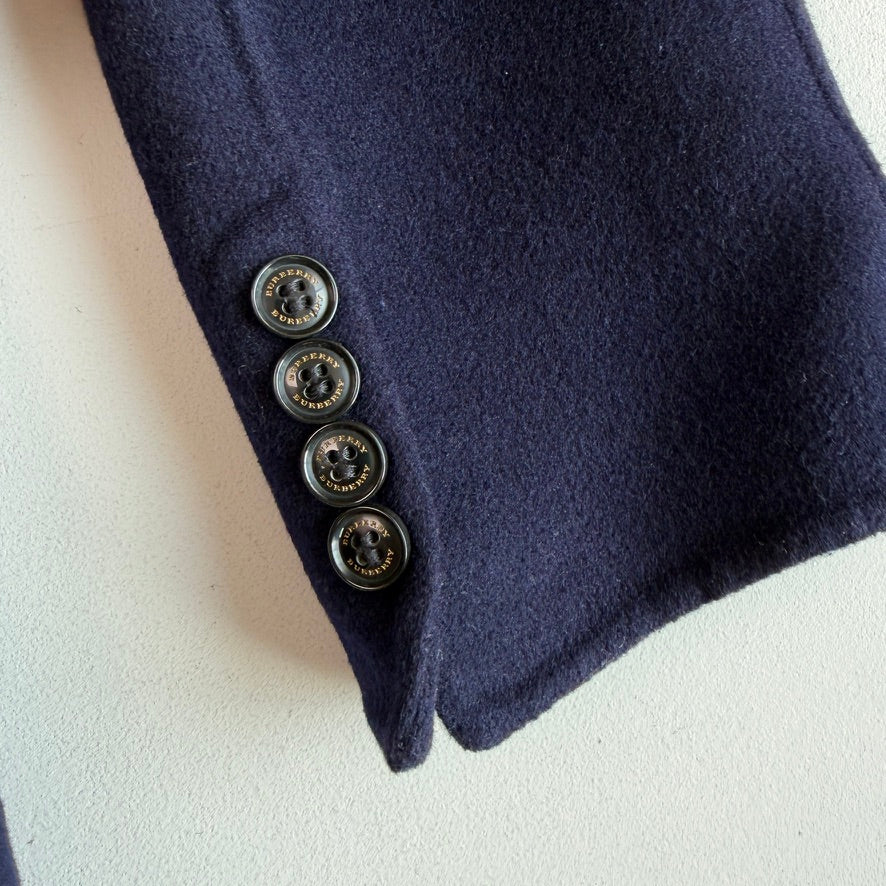 Burberry (2XL, Fits like 44L) Camel Hair Unstructured Navy Blue Sports Coat