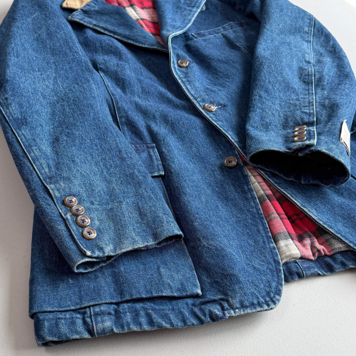 VNTG NWT Polo Ralph Lauren (42L) Indigo Denim Western Plaid Jacket Coat