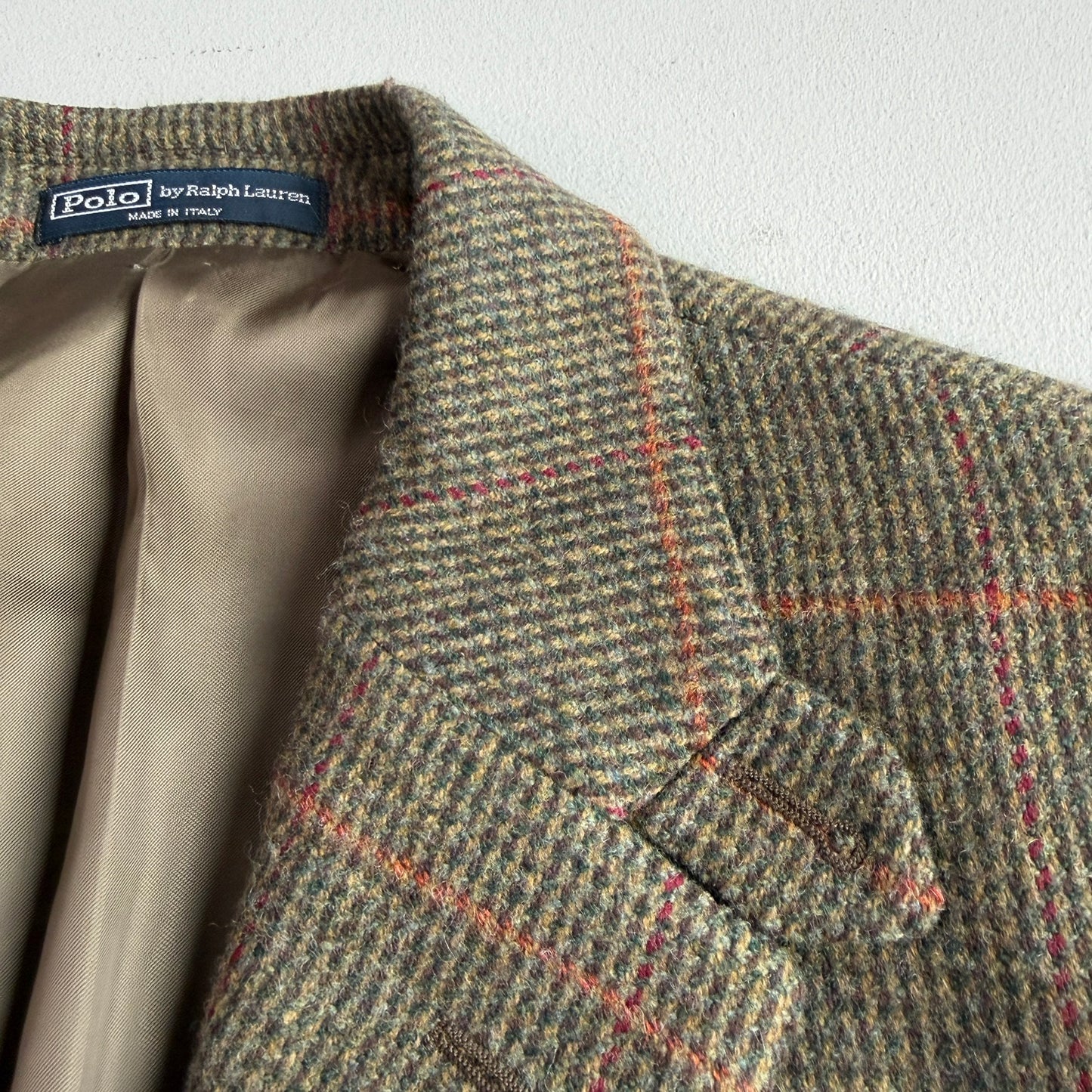 Polo Ralph Lauren (40L) Wool/Cashmere Flannel Overcheck Hacking Jacket
