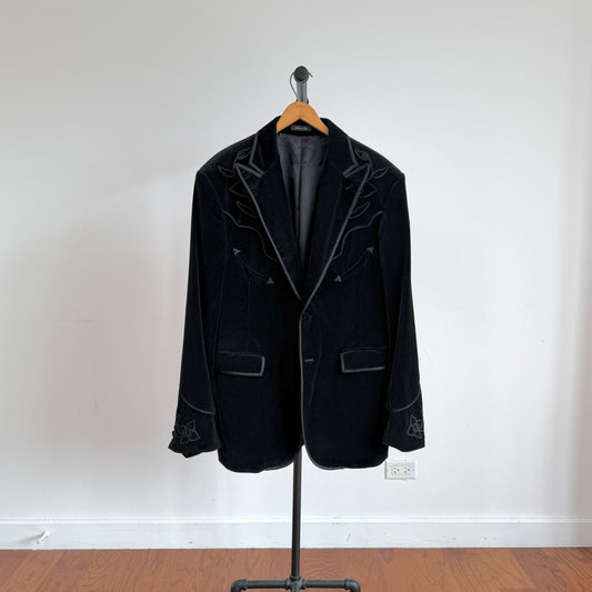 RRL Ralph Lauren (46R) Velvet Velour Floral Decorative Western Sport Jacket