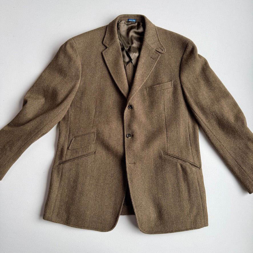 Polo Ralph Lauren (46L, XL) Olive Herringbone Wool Hacking Jacket
