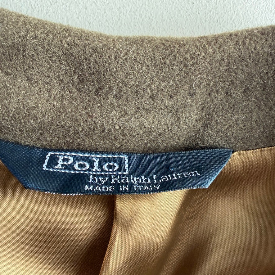 Polo Ralph Lauren (40R) Olive Green 100% Wool Balmacaan Raglan Overcoat
