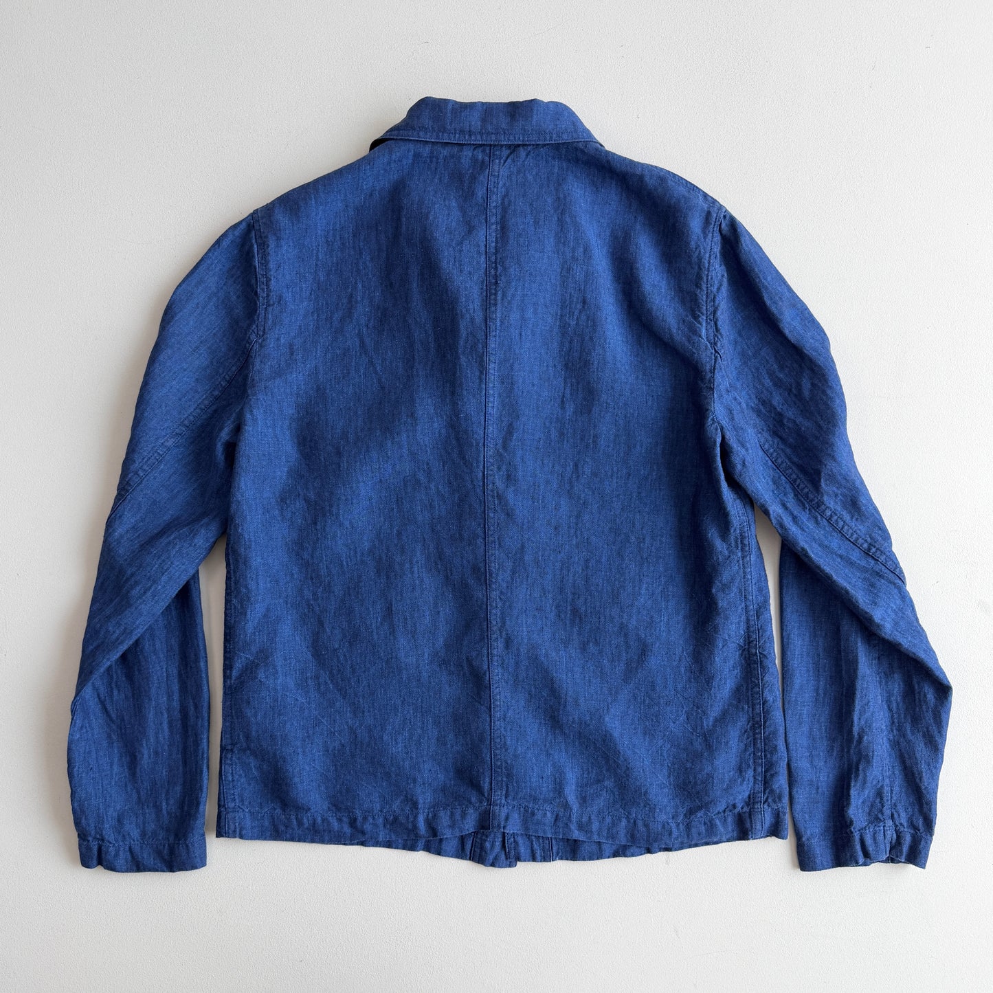 Burberry (48R / S) Indigo Blue 100% Linen Button Chore Overshirt Coat