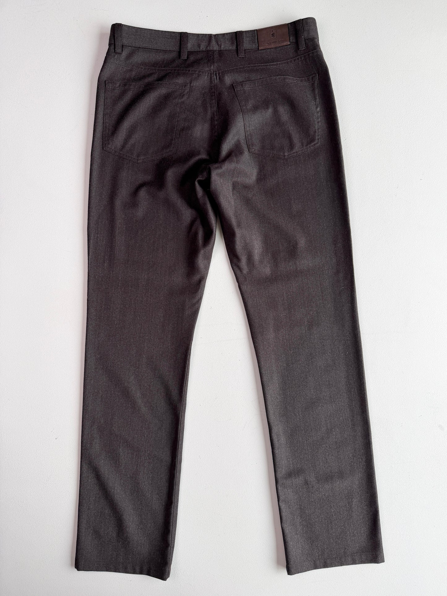 Ermenegildo Zegna (35/34x33 Slim) 100% Oxblood Brown Casual Wool Pants