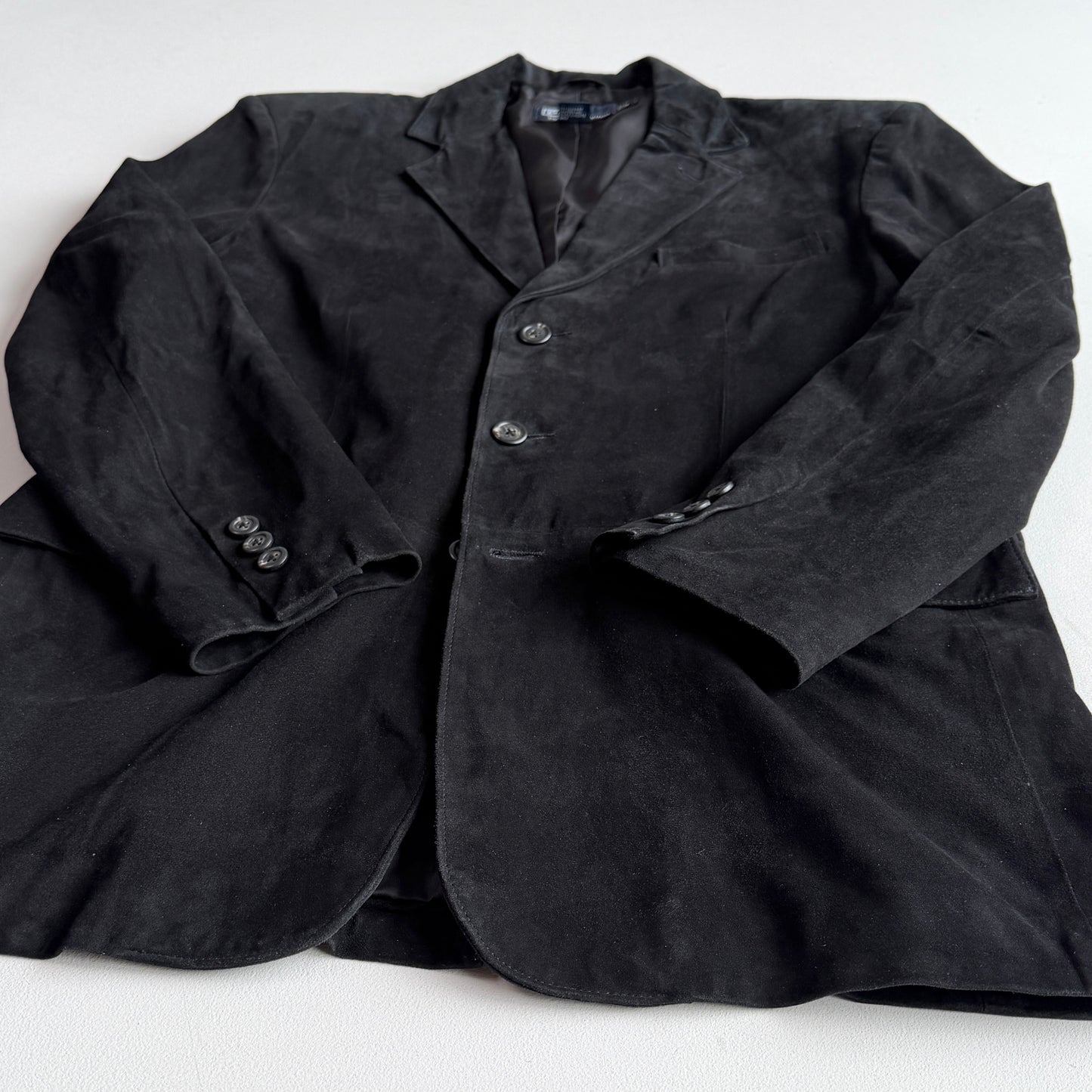 Polo Ralph Lauren (S / 38R) Black Suede Leather Structured Sport Coat