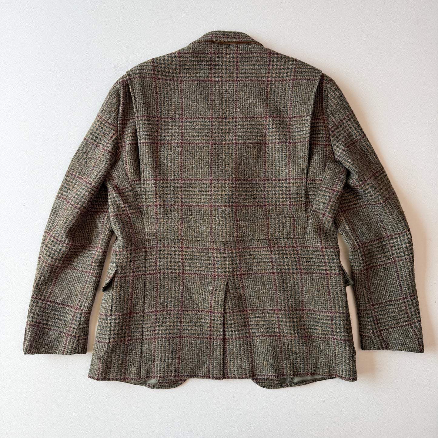 Polo Ralph Lauren (42R) Half-Norfolk Glen Plaid Suede-Trim Coat