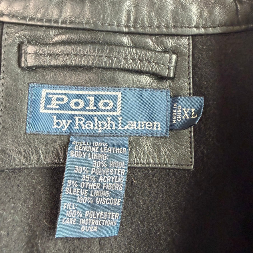 Polo Ralph Lauren (XL) Black Leather Field Coat
