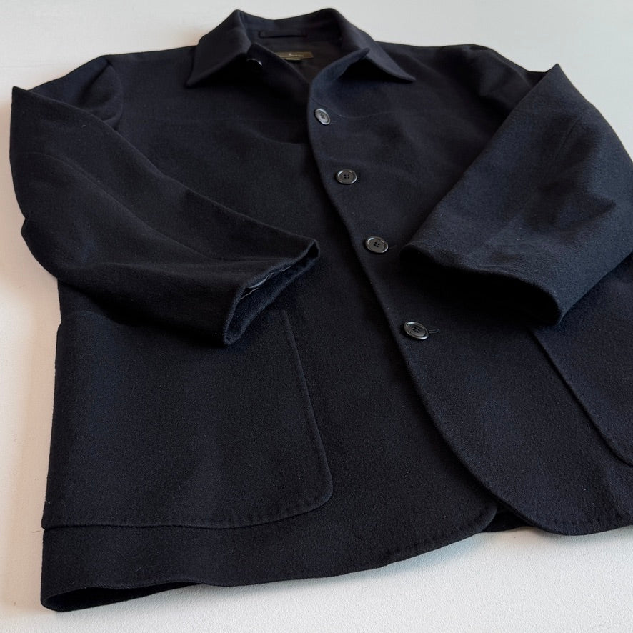 Ermenegildo Zegna (50IT / M) 100% Cashmere Flannel Black Car Coat