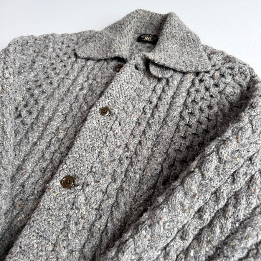 RRL Ralph Lauren (2XL) Wool Rust Specked/Heathered Cardigan Sweater