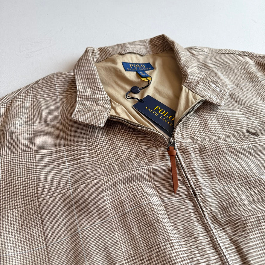 NWT Polo Ralph Lauren (XL) Linen Blend Glen Plaid Lined Lightweight Jacket