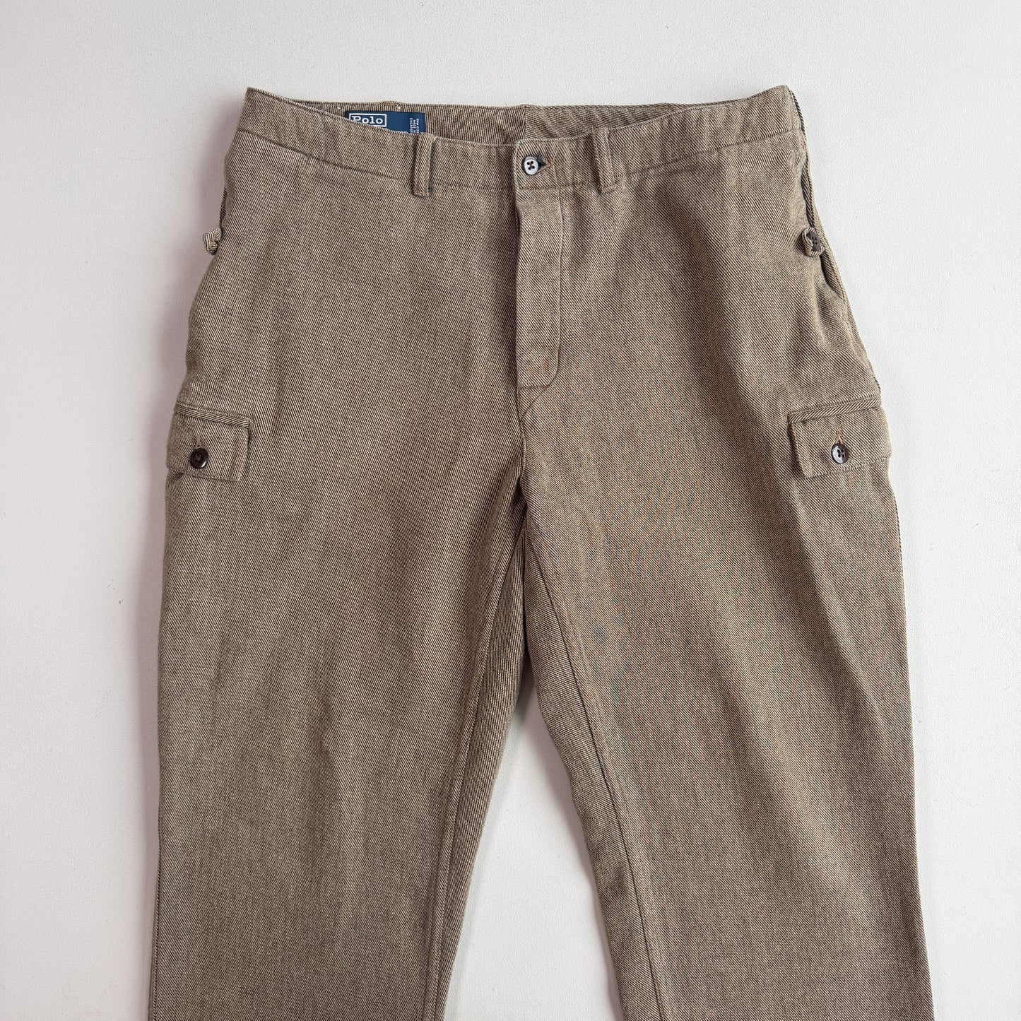 VNTG Polo Ralph Lauren (36x33) Taupe Cotton Twill Cargo Utility Pants