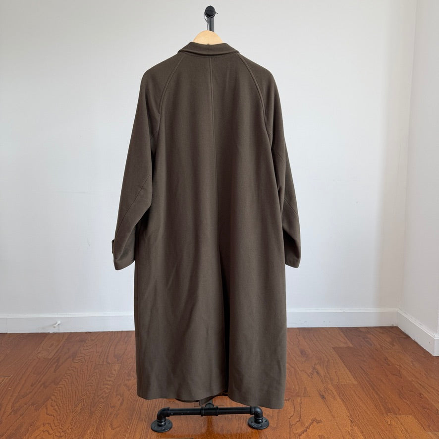 Polo Ralph Lauren (40R) Olive Green 100% Wool Balmacaan Raglan Overcoat