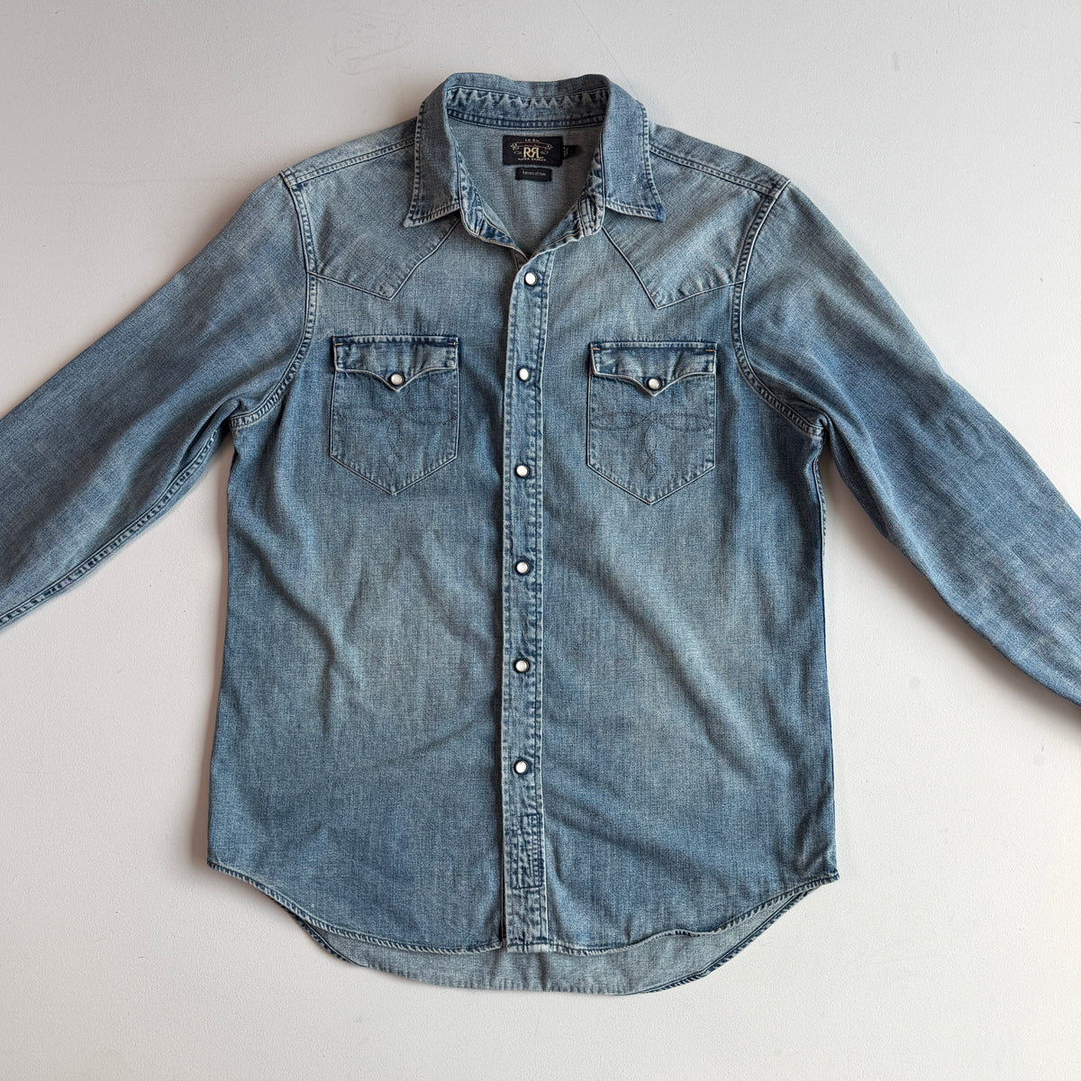 Ralph Lauren RRL (L) Pearl Snap Denim Western Shirt