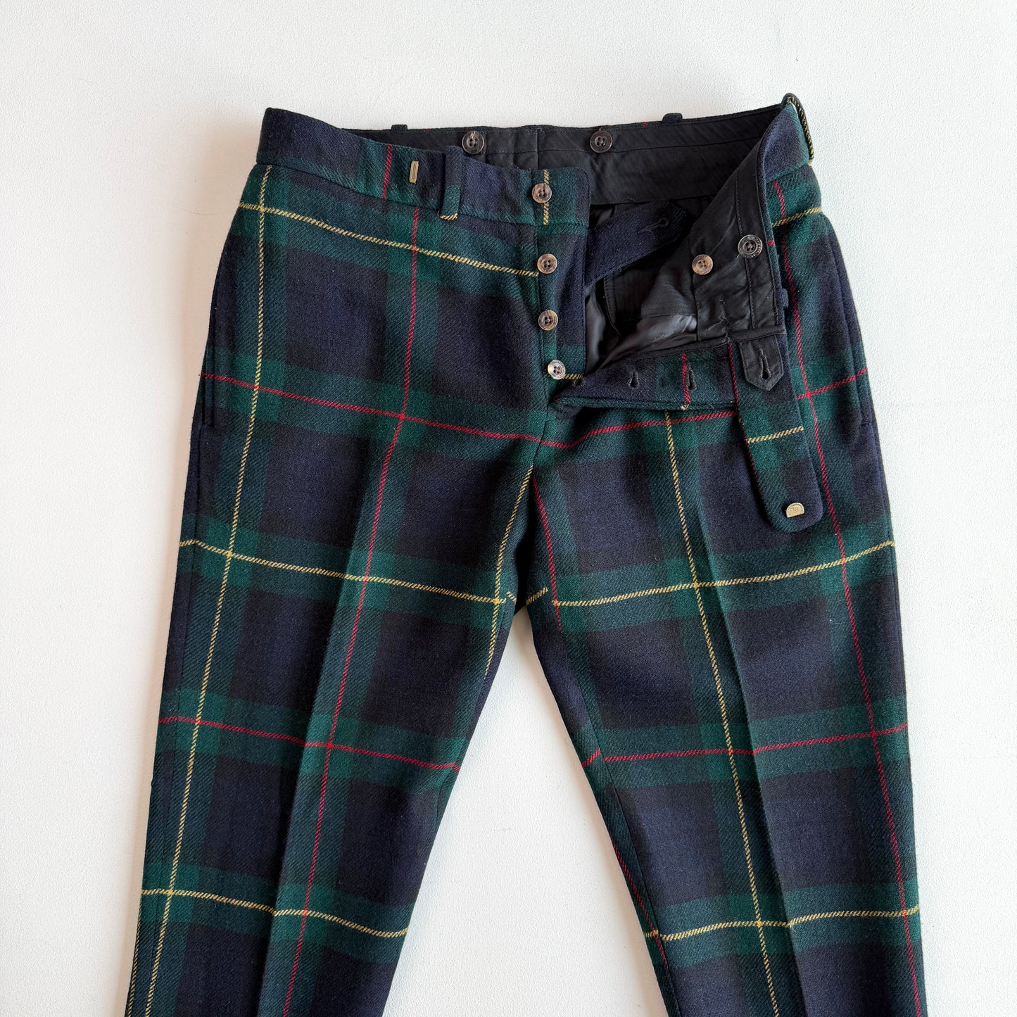 Polo Ralph Lauren (34x31) Wool Tartan Side Tab Red/Yellow Accent Pants