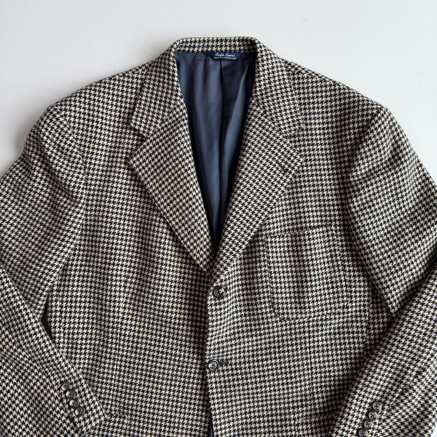 VNTG Ralph Lauren (Pre-Purple Label) 46R Wool Houndstooth Sport Coat