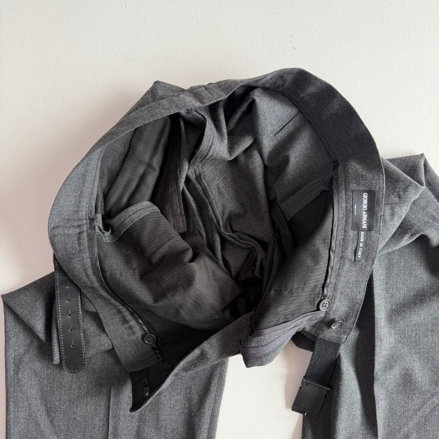 Giorgio Amrani (35x34) Borgo 21 Wool Blend Belted Gray Trouser Pants