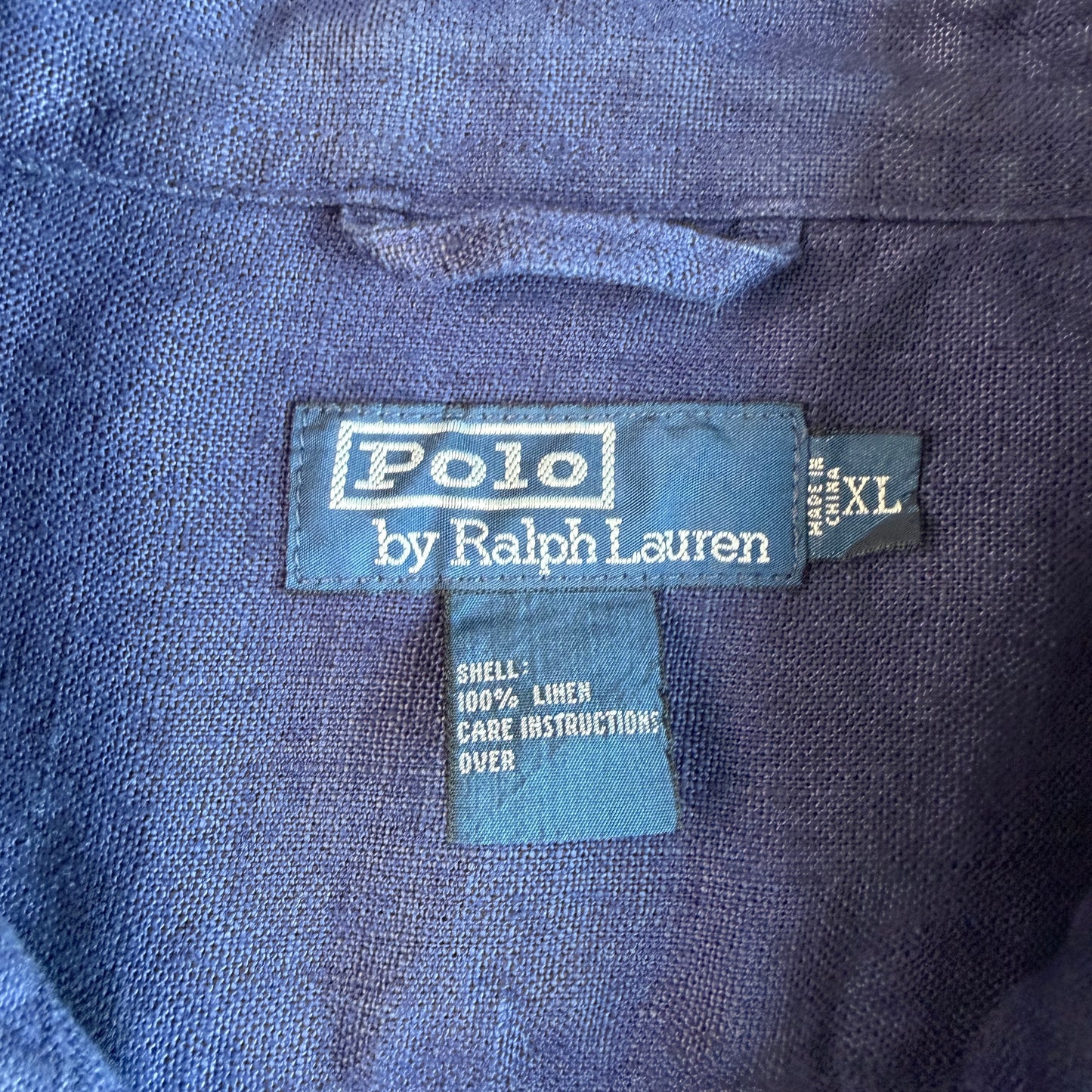 Polo Ralph Lauren (XL) 100% Linen Deep Blue Zip Jacket