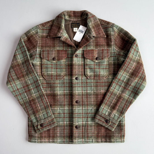 NWT RRL Ralph Lauren (S) Wool Blend Sage/Maroon Plaid Fleece Overshirt