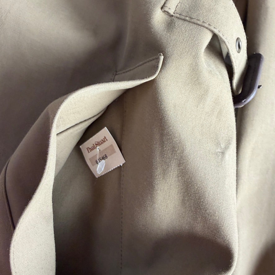 Paul Stuart (L / 42L) Cotton Side-Tab Olive/Khaki Rain Mac Coat