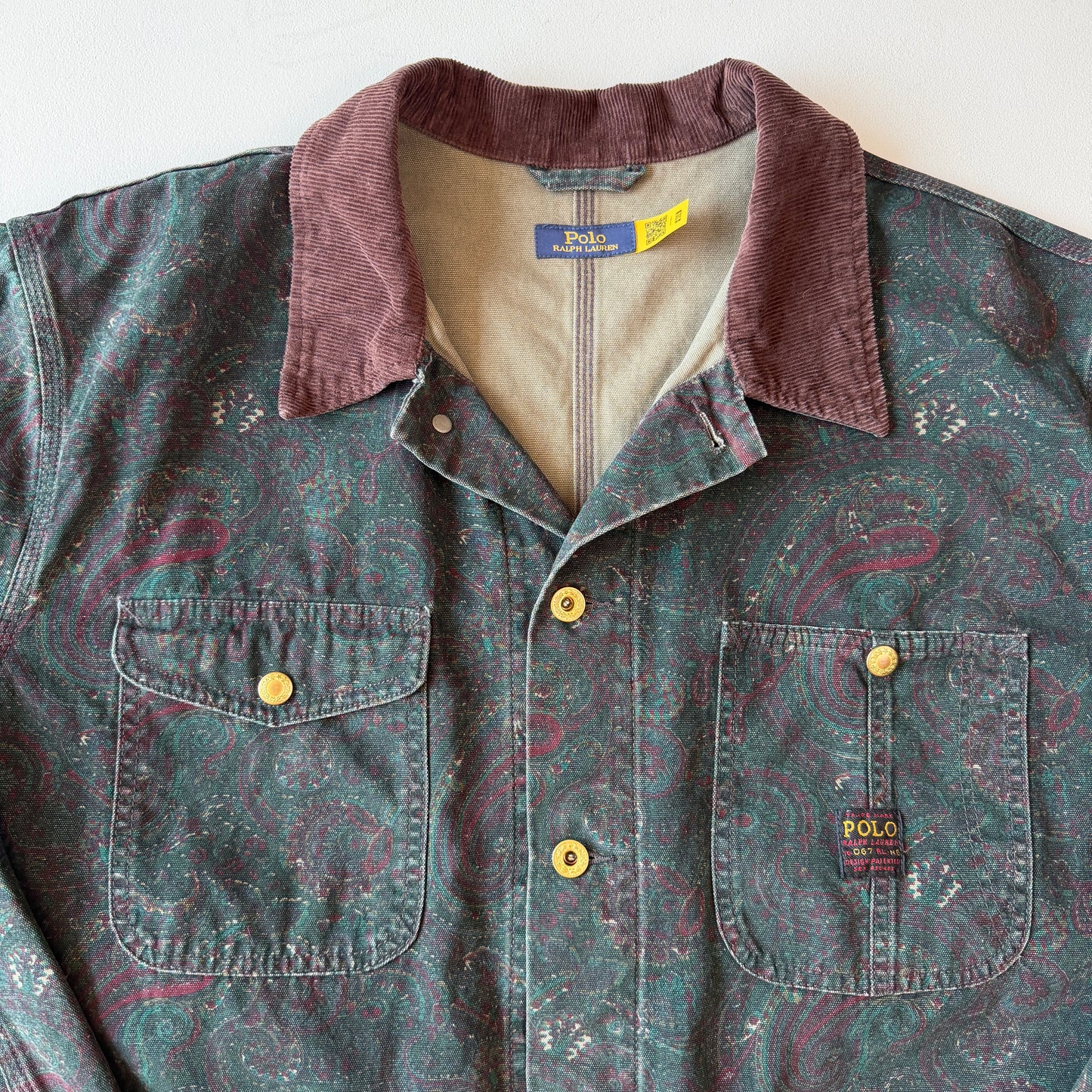 MINT Polo Ralph Lauren (XL) Paisley Gold-Button Canvas Chore Coat