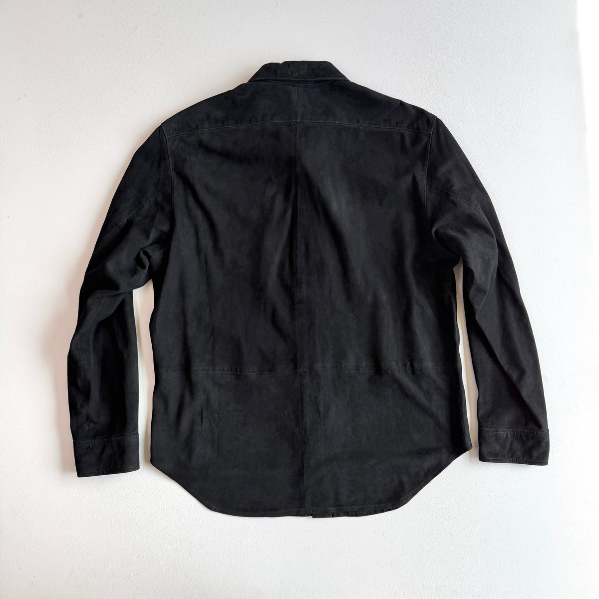 Polo Ralph Lauren (L) Black Suede Leather Button Front Shirt